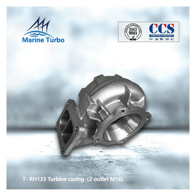 Two Outlet M16 T- RH133 Turbine Housing For Radial Flow  Turbocharger